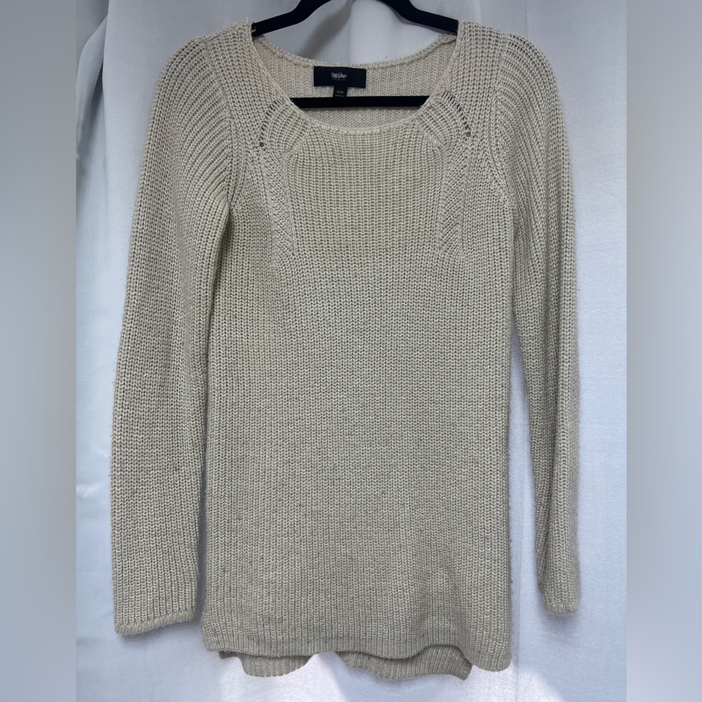 Cream with Gold Thread Long Sleeve Sweater